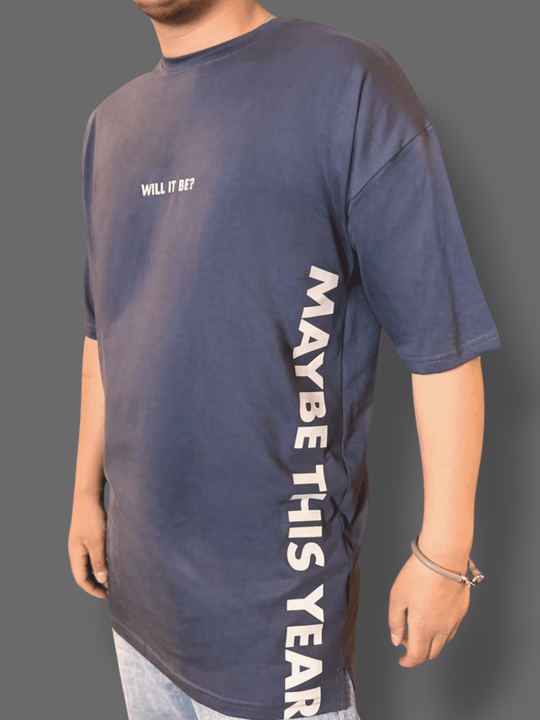 تیشرت لانگ Maybe سرمه ای